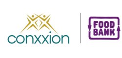 Conxxion logo next to Foodbank logo