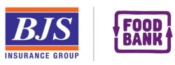 BJS insurance logo and Foodbank logo