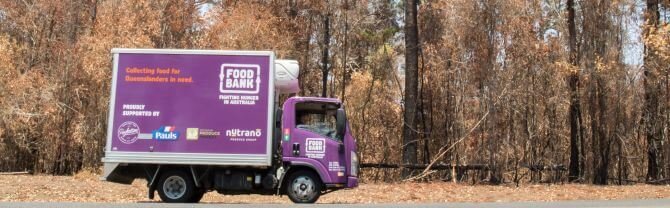 Foodbank truck driving